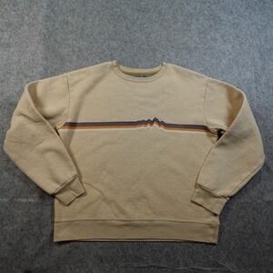Patagonia Sweatshirt Womens Large Tan Ridge Rise Stripe Uprisal Crew Neck